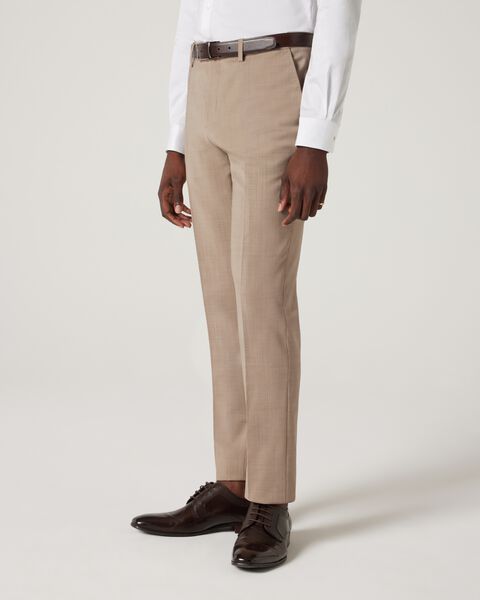 Slim Stretch Wool Blend Tailored Pant, Light Tan, hi-res